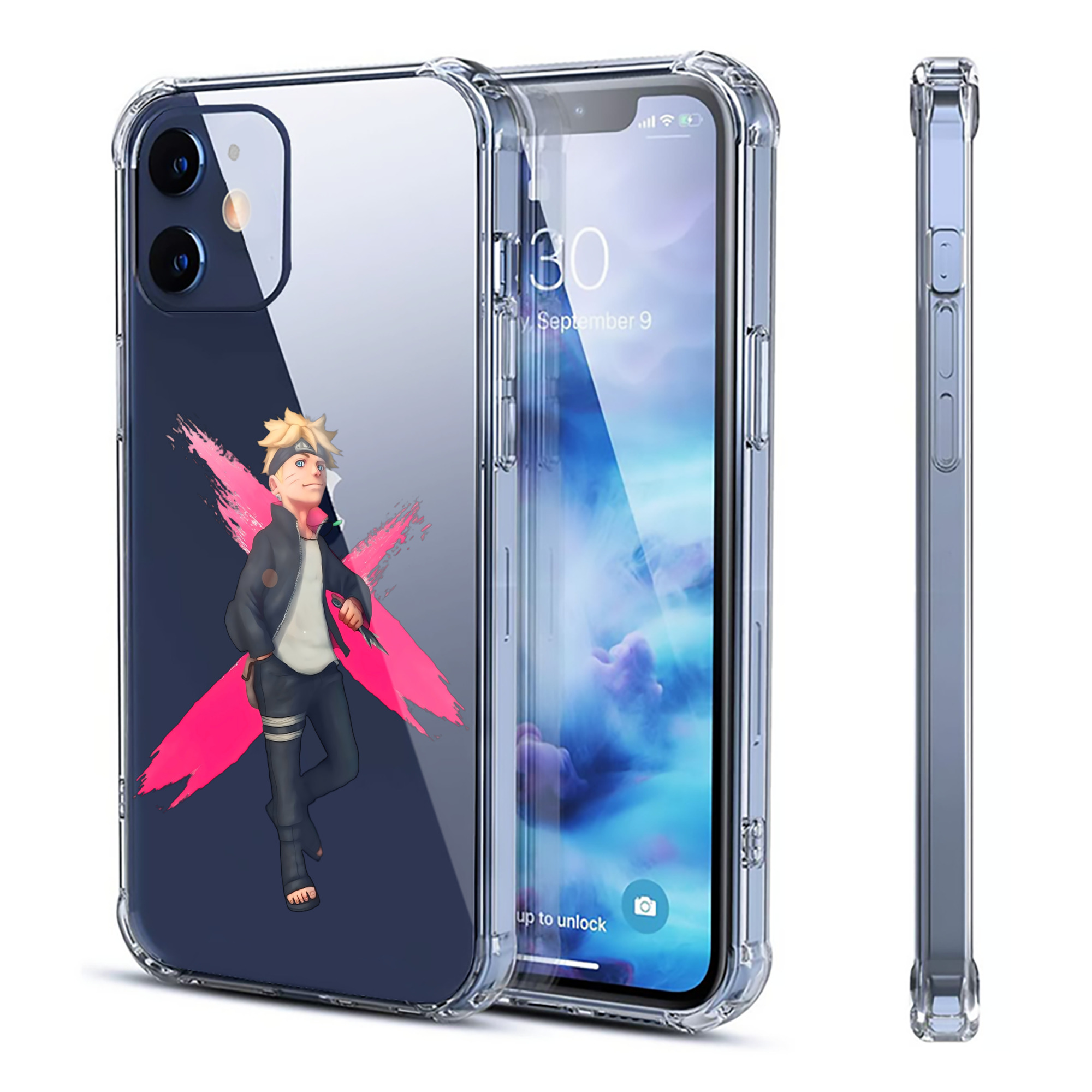 （画像用） NARUTO -ナルト- うずまき ボルト Uzumaki Boruto 【iPhone 12シリーズ対応】透明スマホケース（クリアソフトケース）